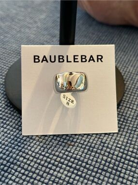 BaubleBar High-Shine Silver Dome Ring